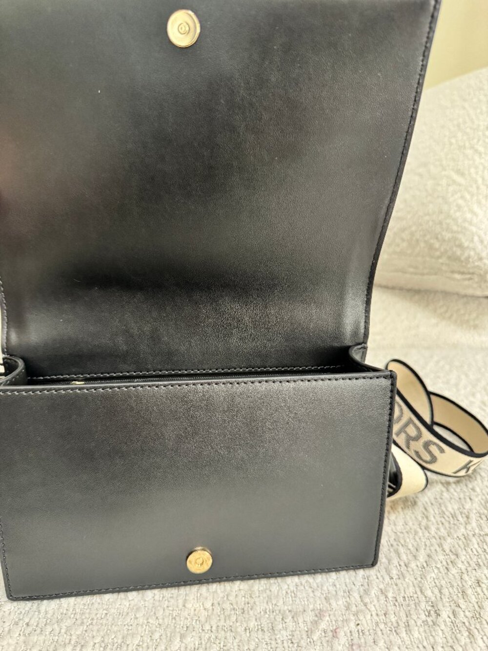 Michael Kors Large Jet Set Saffiano Leather Full Flap Black Crossbody NWOT - Picture 7 of 13